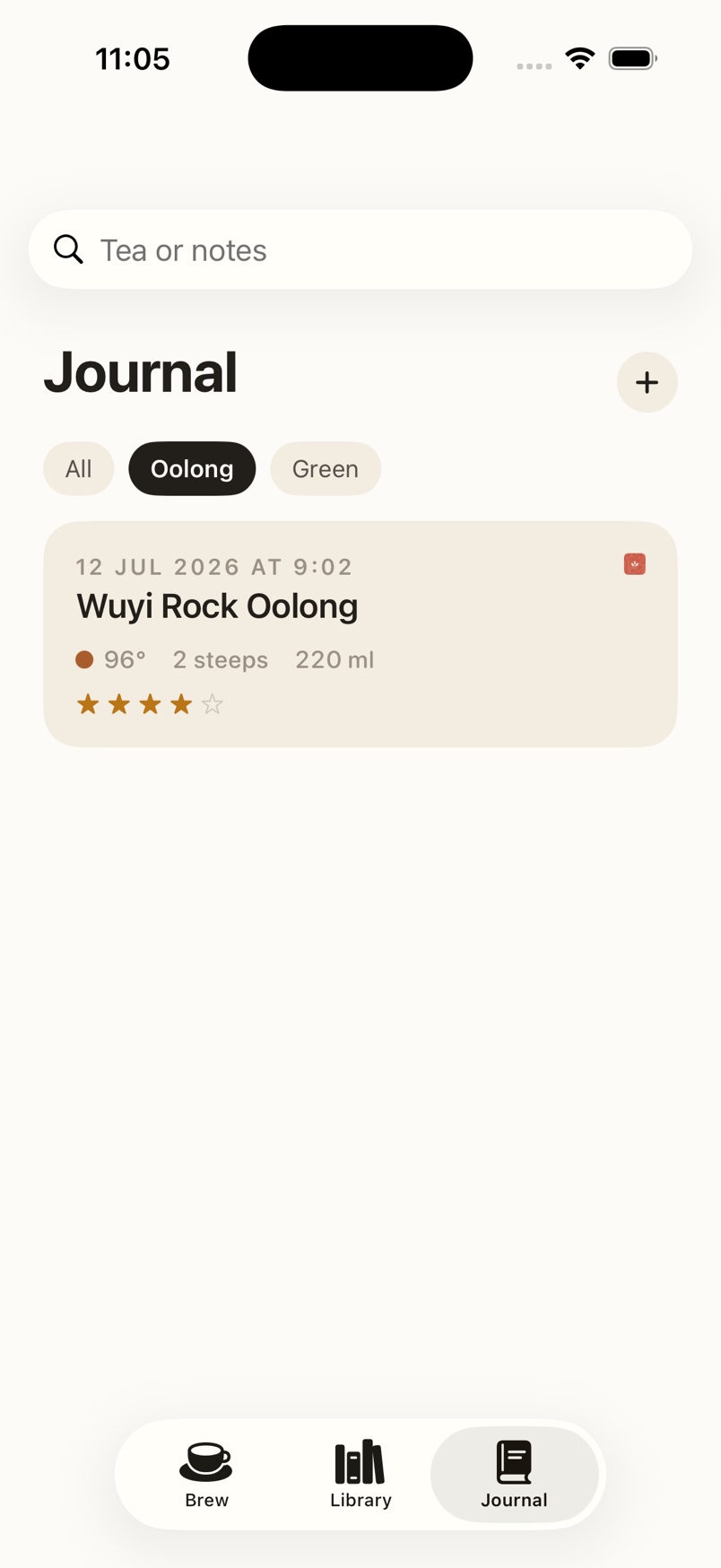 Tasting journal in Pekoe