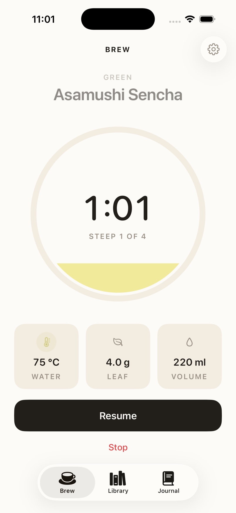 Multi-steep timer in Pekoe